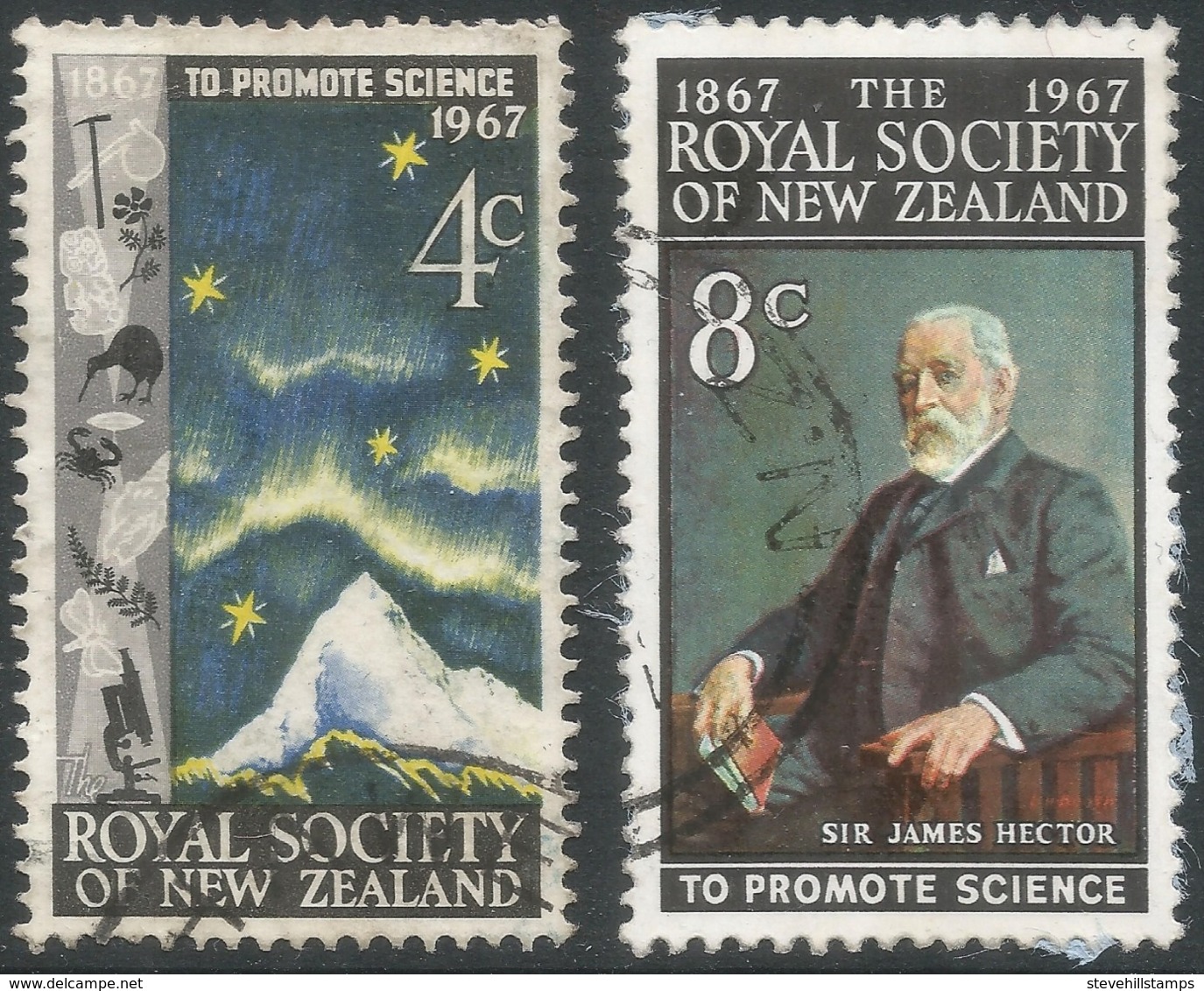 New Zealand. 1967 Centenary Of Royal Society Of NZ. Used Complete Set. SG 881-882 - Used Stamps