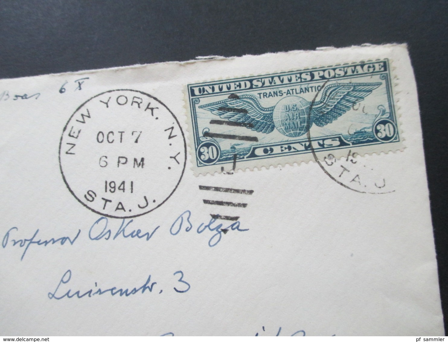 USA 1941 Zensurbeleg Mehrfachzensur OKW Air Mail Per Clipper Trans Atlantic Social Philately Dr.Oskar Bolza Mathematiker - Briefe U. Dokumente