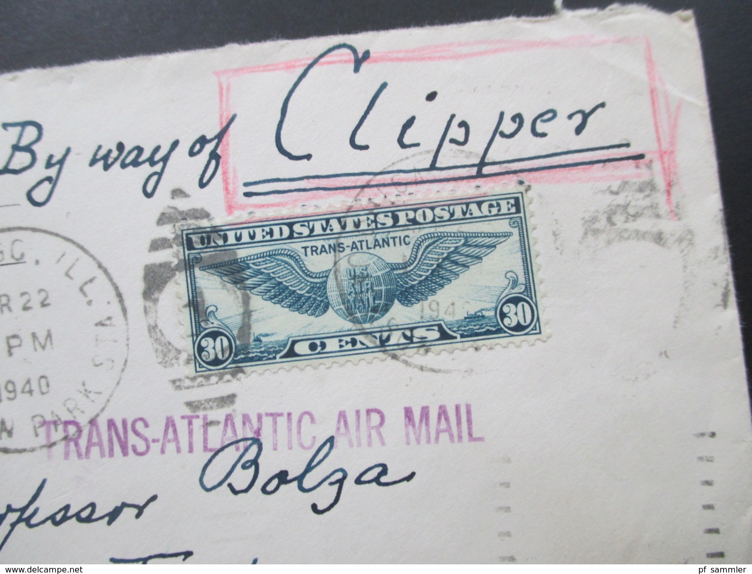 USA 1941 Zensurbeleg OKW Air Mail Per Clipper Trans Atlantic Social Philately Dr.Oskar Bolza Mathematiker - Covers & Documents