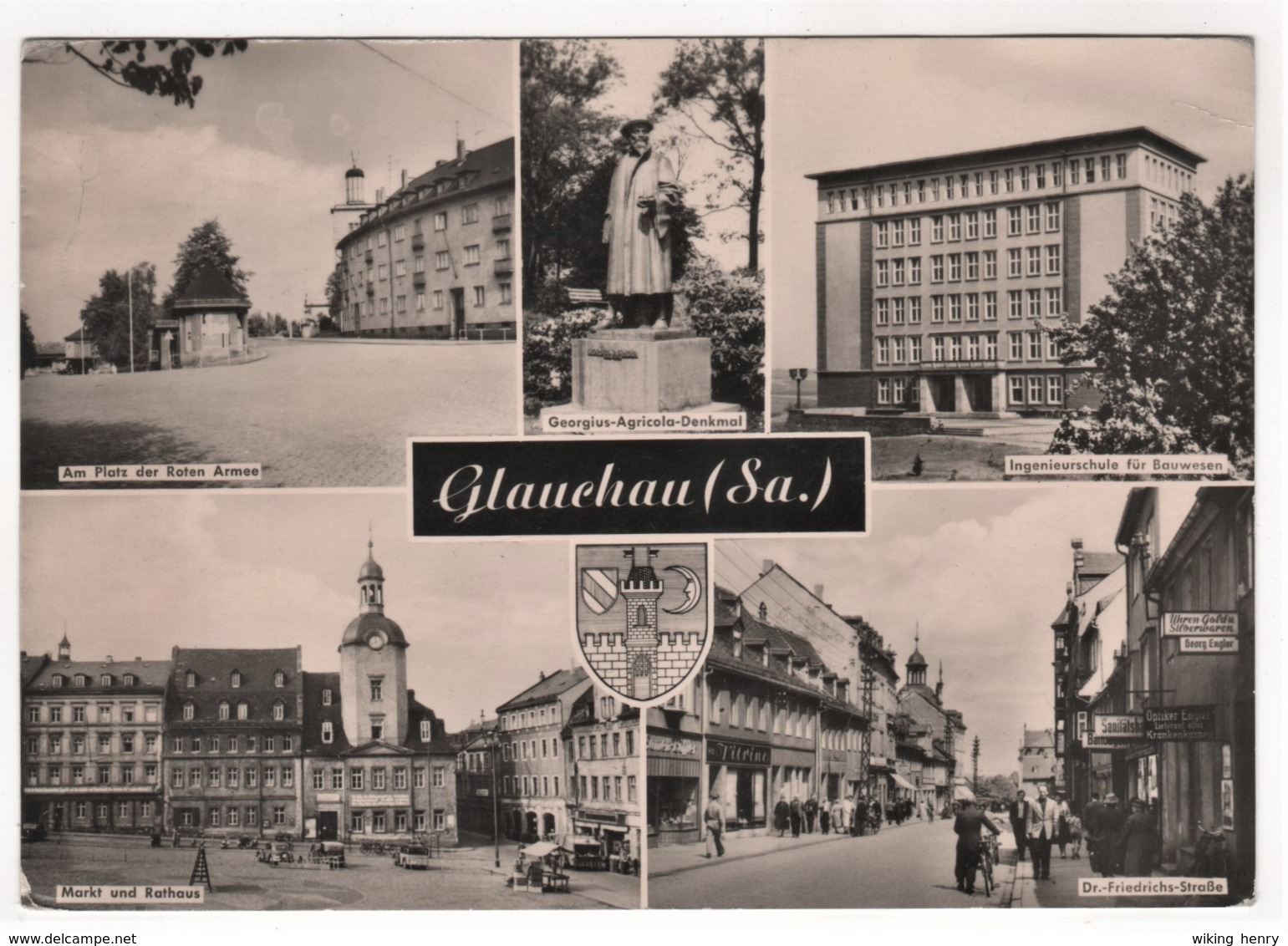 Glauchau - S/w Mehrbildkarte 9 - Glauchau