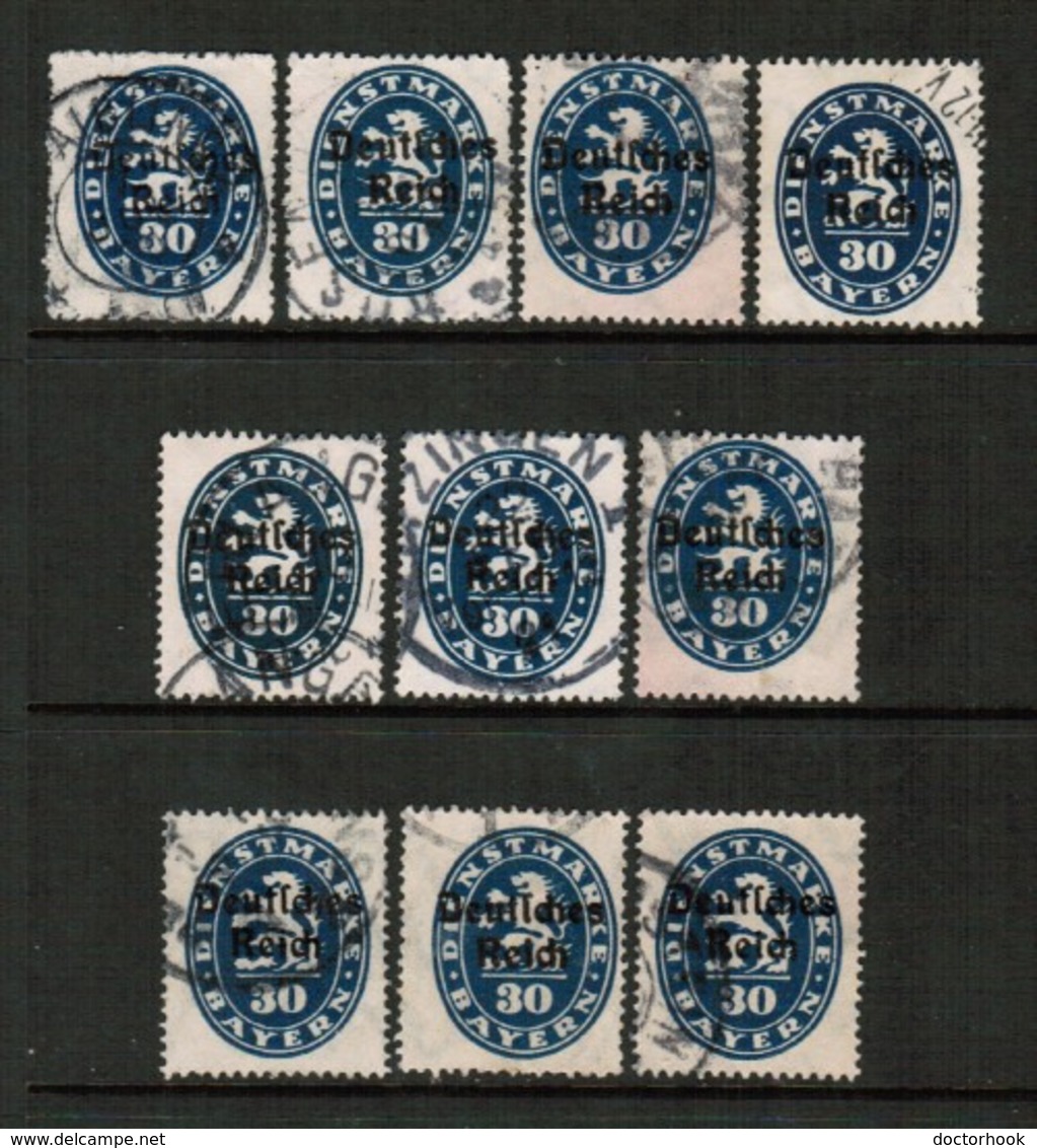BAVARIA  Scott # O 56 USED WHOLESALE LOT OF 10 (WH-308) - Lots & Kiloware (mixtures) - Max. 999 Stamps