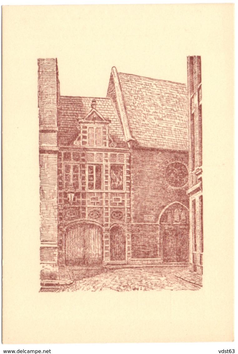 LEUVEN Schilderachtig Hoekje In SINT BARBARASTRAAT Coin Pittoresque Rue Ste Barbe Graveerwerk Gravure Tekening Dessin - Leuven