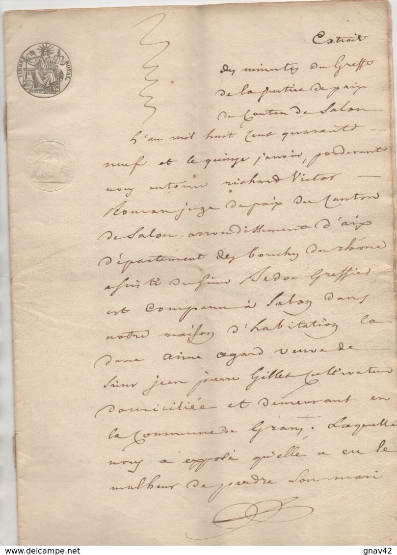 Grans Bouches Du Rhône 1849 De 10 Pages - Manuscripts