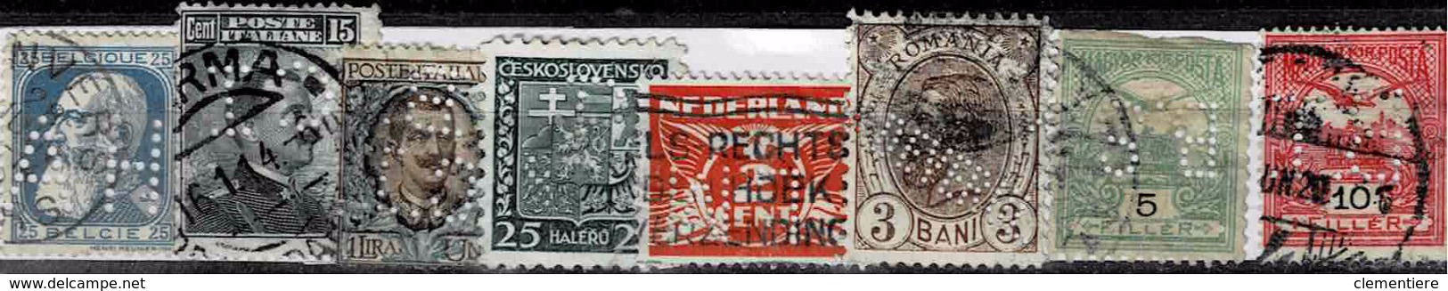 Lot De Timbres Perforés De Belgique Et De Divers Pays D'Europe - Unclassified