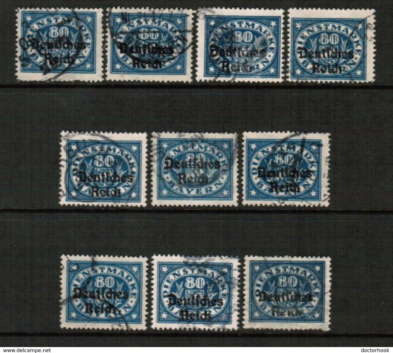 BAVARIA  Scott # O 62 USED WHOLESALE LOT OF 10 (WH-312) - Vrac (max 999 Timbres)