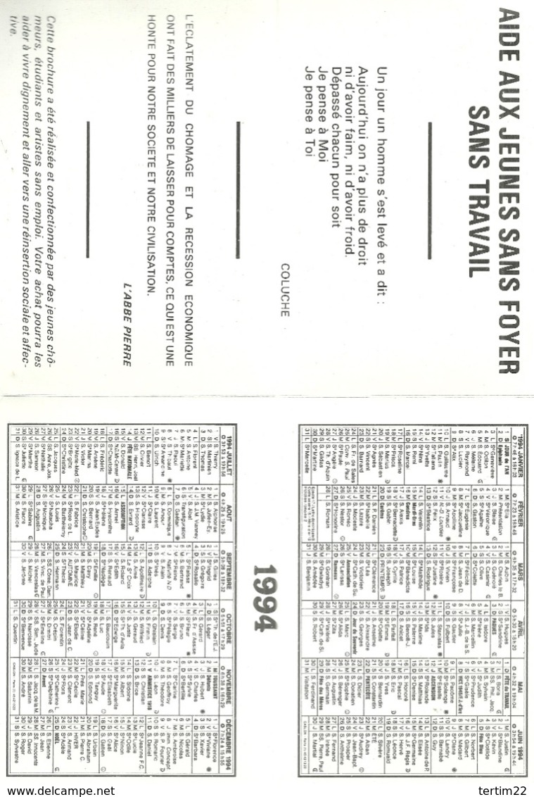 (COLUCHE  )( ARTISTES )( CALENDRIER 1994 ) - Autres & Non Classés