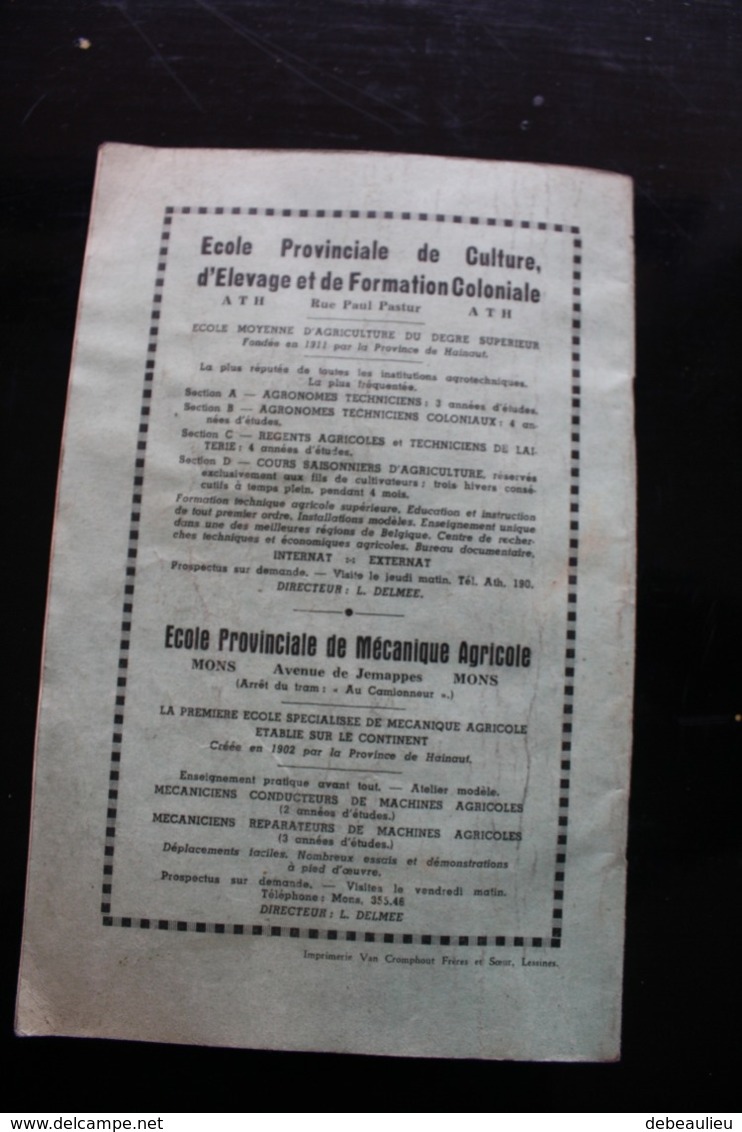 Ath, 1950, "Catalogue du grand concours-foire d'animaux tracés de race blanche de la moyenne Belgique"