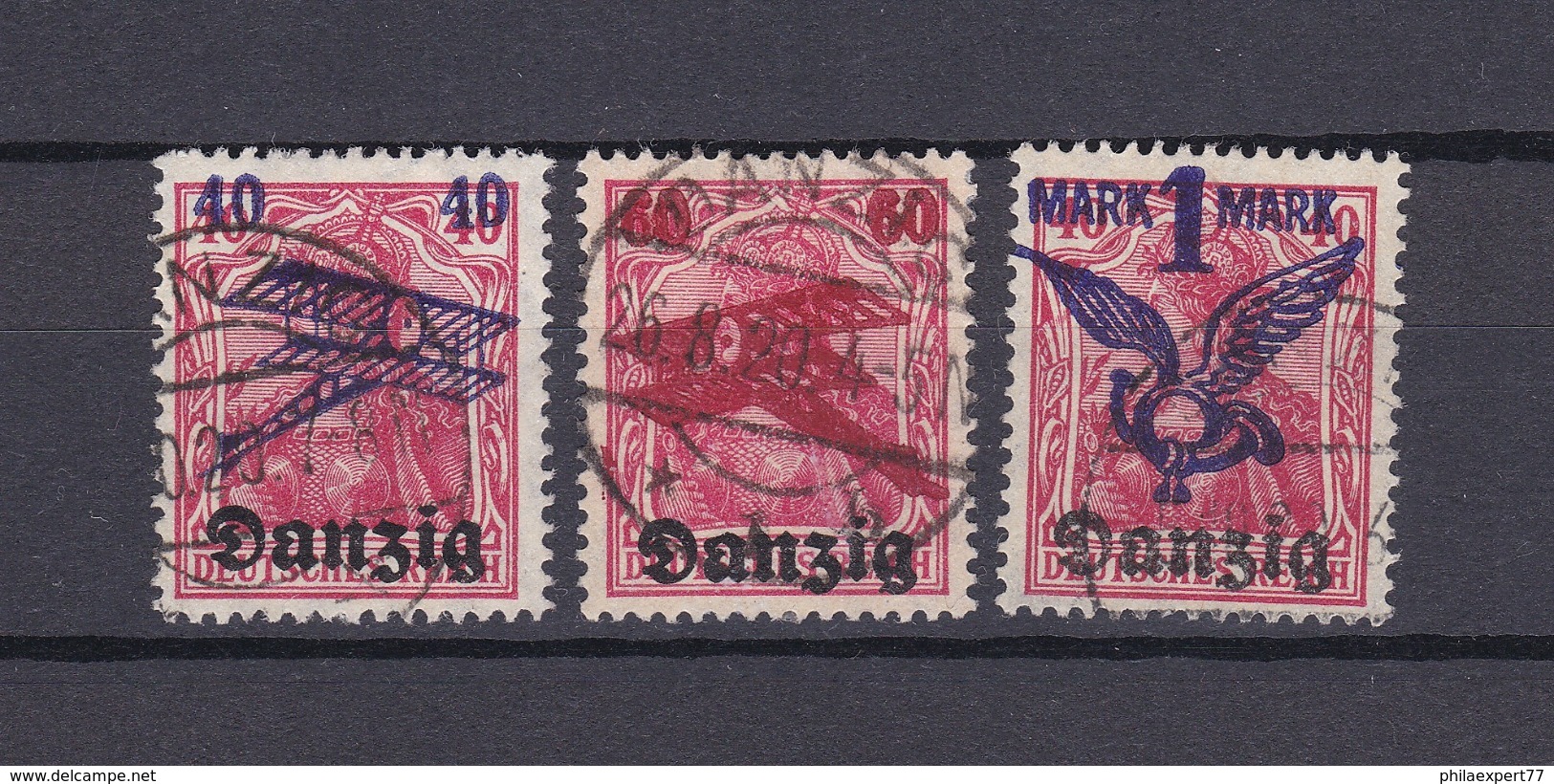 Danzig - 1920 - Michel Nr. 50/52 - Gest. - 45 Euro - Sonstige & Ohne Zuordnung