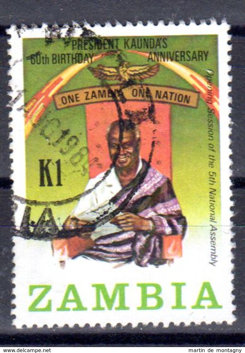 28.4.1984; 60. Geburtstag Von Präsident Kaunda, Mi-Nr. 313, Gestempelt, Los 51669 - Zambia (1965-...)
