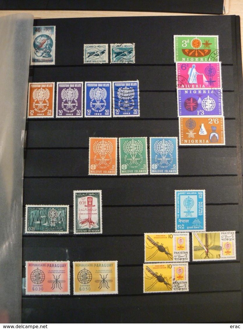 Collection thème "Lutte contre le paludisme" - Timbres et feuillets du monde - Neufs ** en majorité - Des non dentelés