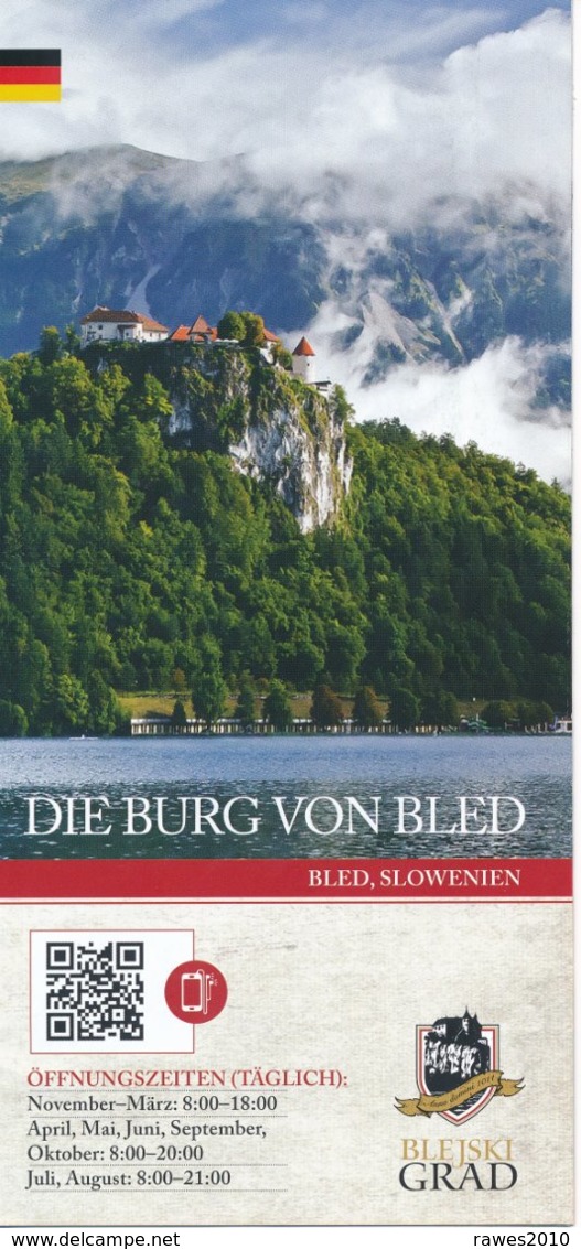 Slowenien Bled Die Burg Von Bled Faltblatt 3 Seiten - Reiseprospekte