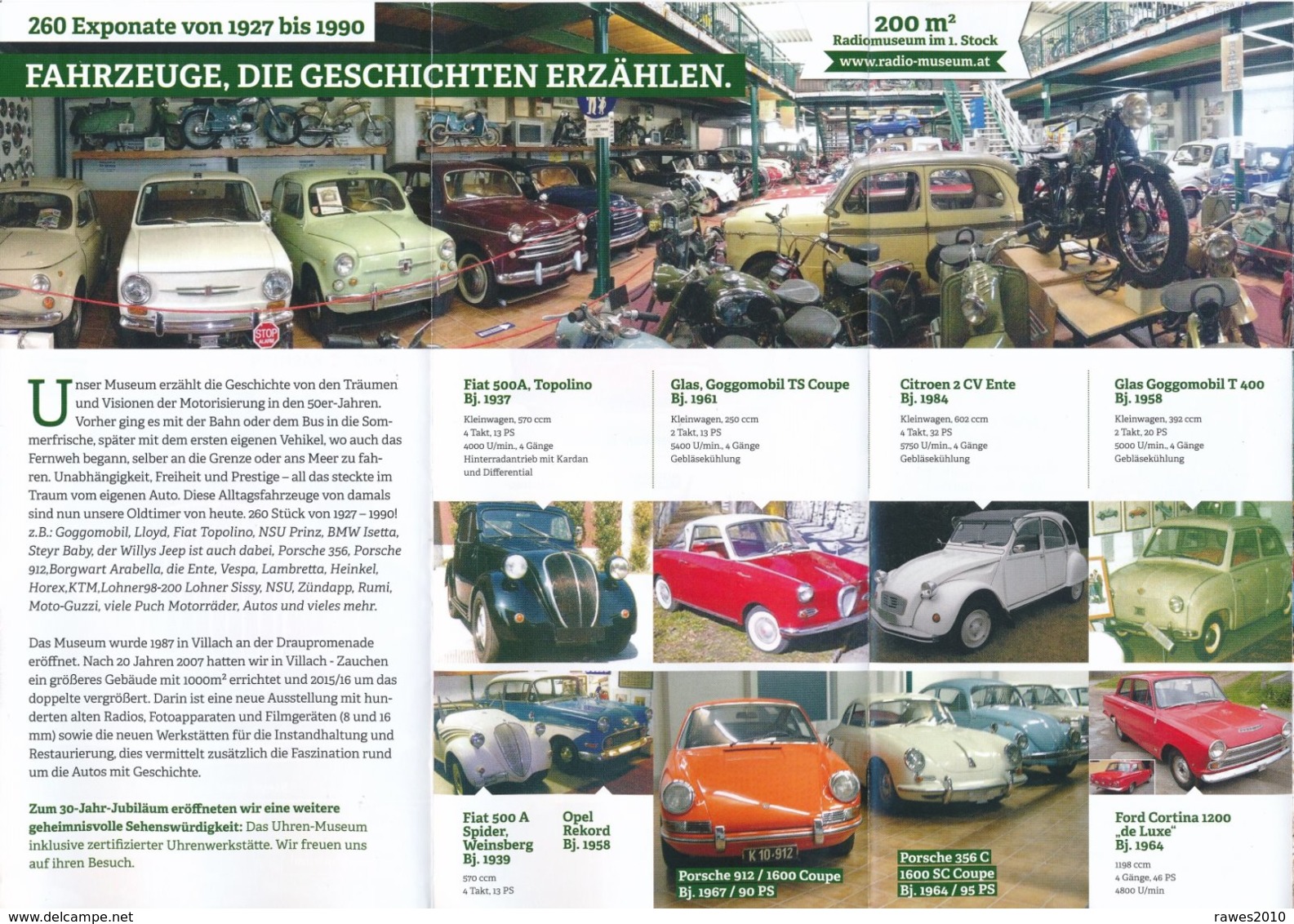Österreich Villach Fahrzeug-, Radio- Und Uhrenmuseum Faltblatt 5 Seiten - Reiseprospekte