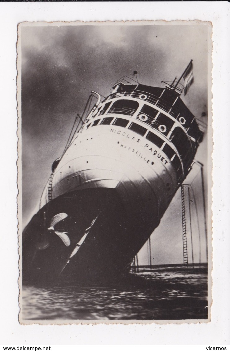 CARTE PHOTO VERITABLE BATEAU "Nicolas Paquet" De  Marseille échoué - Paquebote