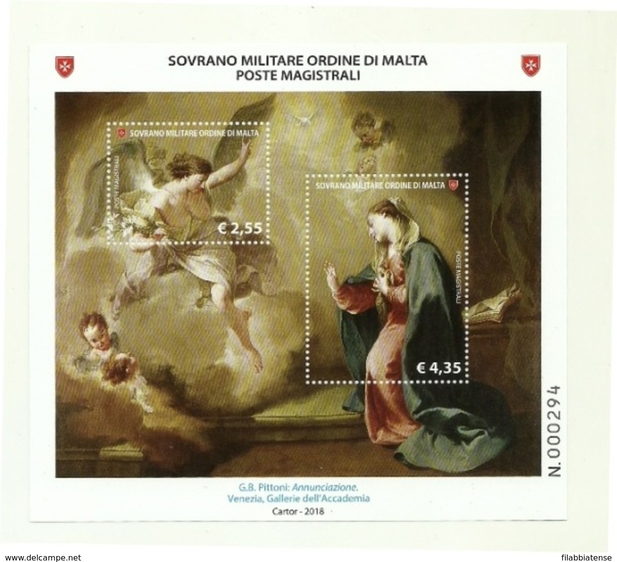 2018 - Sovrano Militare Ordine Di Malta BF 146 Quadro Di G.B. Pittoni ---- - Quadri