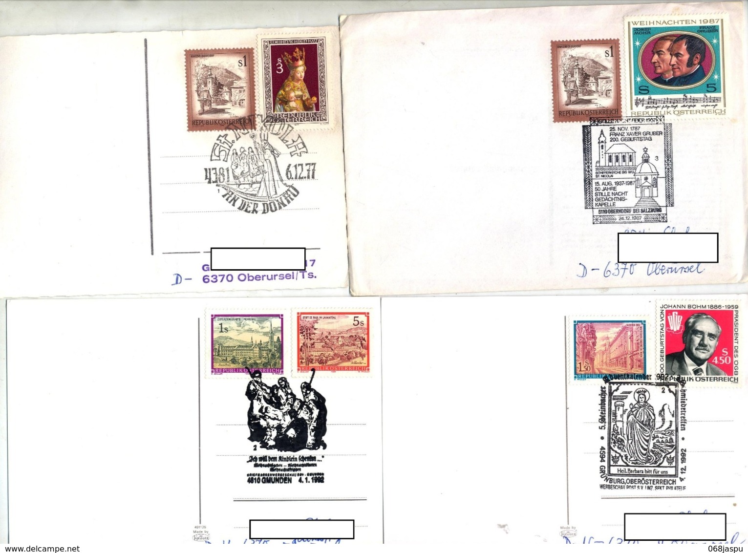 3 Carte 1 Lettre Cachet Religion Noel Saint Nicolas Etc - Macchine Per Obliterare (EMA)