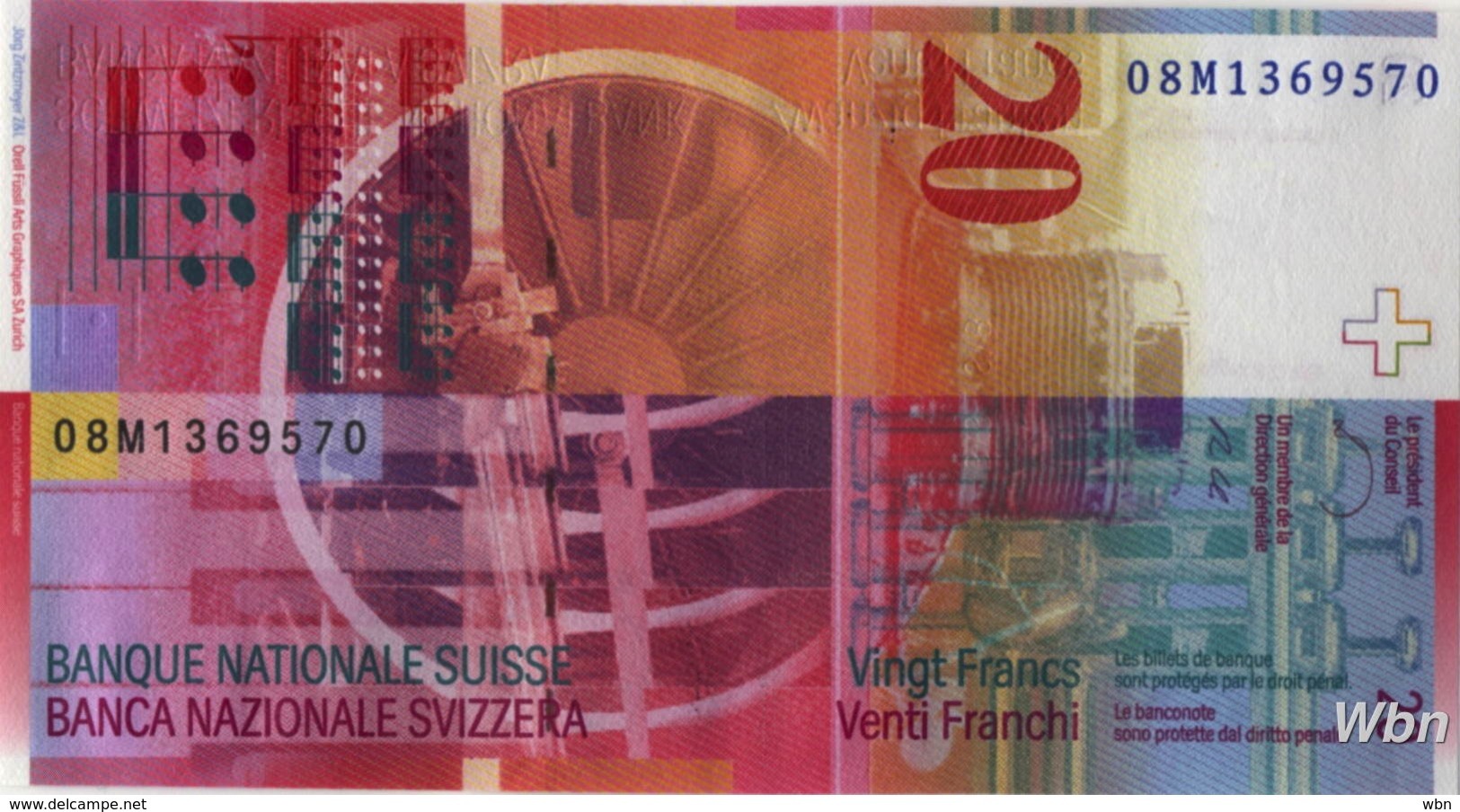 Suisse 20 Francs (P69e) 2008 -UNC- - Schweiz