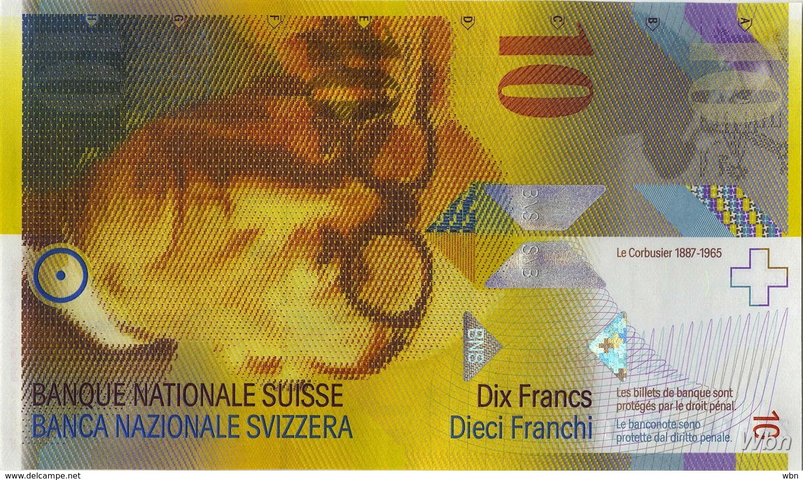 Suisse 10 Francs (P67e) 2013 (Pref: A) -UNC- - Suiza