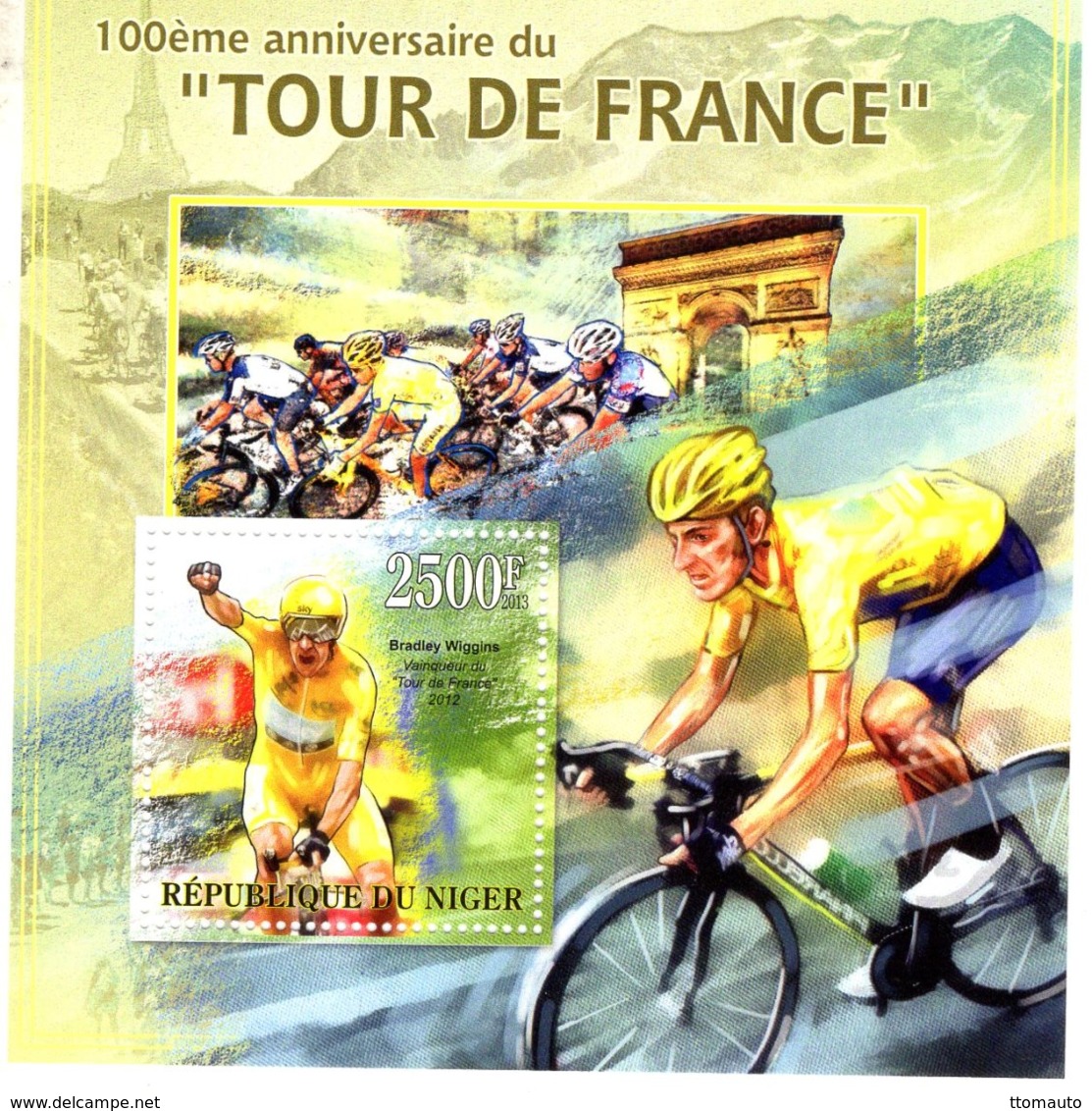 Niger 2013  -  Tour De France - Volta A Franca  - Bradley Wiggins   -  1v MS  -  Neuf/Mint/MNH - Ciclismo