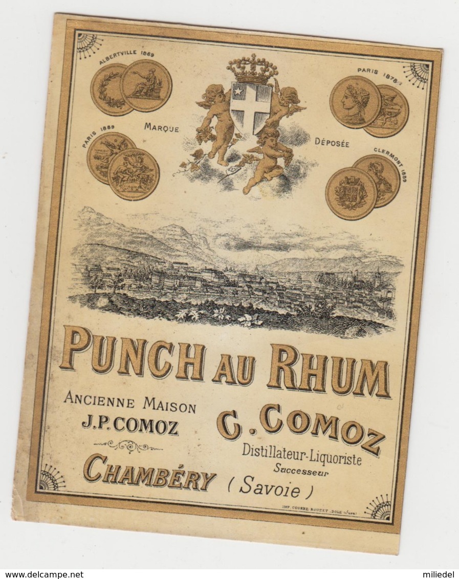 BB920 - Etiquette Ancienne PUNCH AU RHUM - C.COMOZ - CHAMBERY - Other & Unclassified