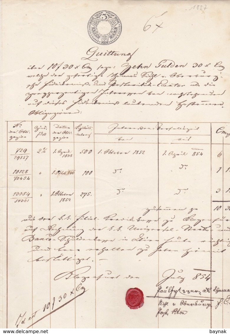 QUITTUNG, FACTURA  --  KLAGENFURT  -    1854 - Oostenrijk