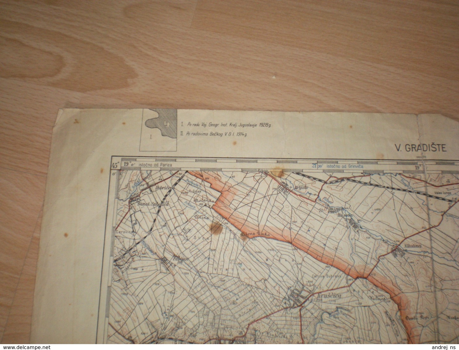 Veliko Gradiste Vojno Geografski Institut Kraljevina 1928 - Topographical Maps