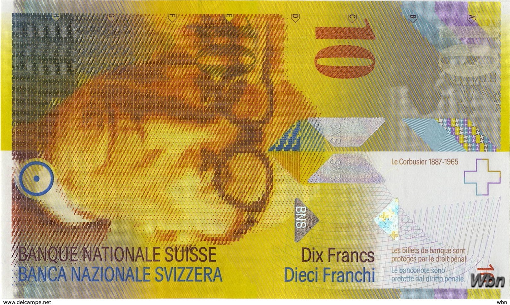 Suisse 10 Francs (P67e) 2013 (Pref: H) -UNC- - Schweiz