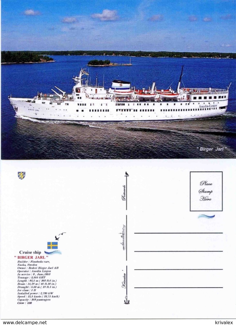 Ship Postcards - Passenger   Ship : " Birger Jarl   " Variant Read Description - Other & Unclassified