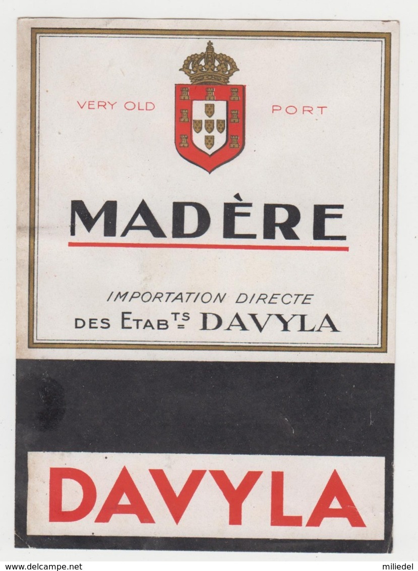 BB928 - Etiquette Ancienne MADERE - Importation Directe Des établissements DAVYLA - Very Old PORT - Sonstige & Ohne Zuordnung