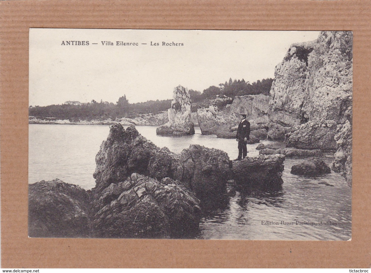 CPA 06, Antibes, Villa Eilenroc, Les Rochers, Rare ++, Animée - Cap D'Antibes - La Garoupe
