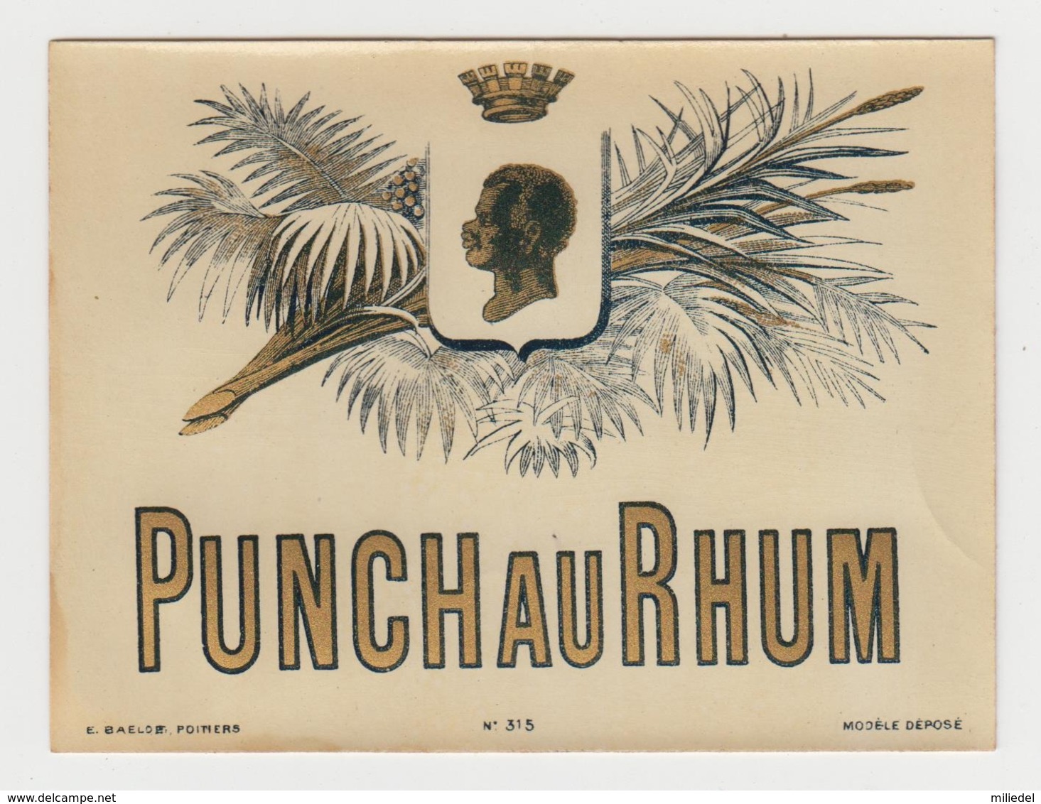 BB932 - Etiquette Ancienne PUNCH AU RHUM - - Andere & Zonder Classificatie