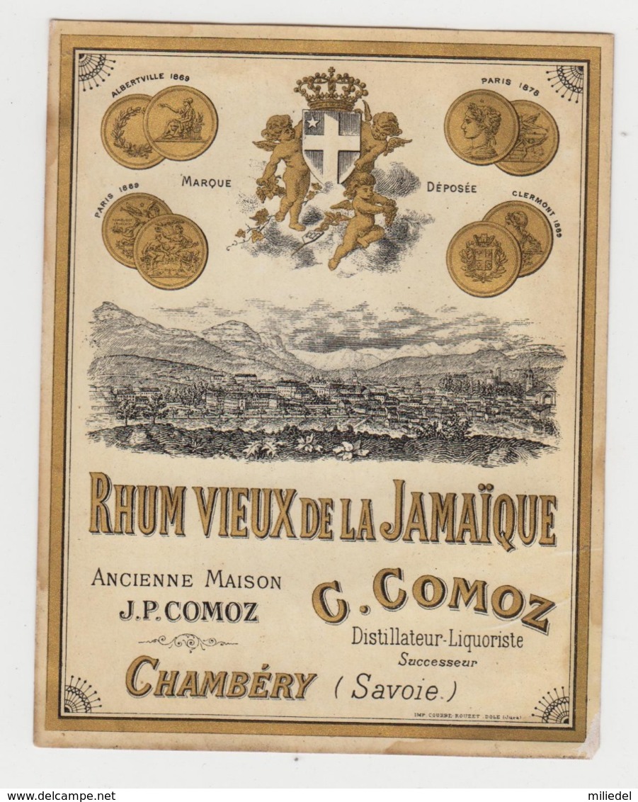 BB935 - Etiquette Ancienne RHUM VIEUX DE LA JAMAIQUE - C.COMOZ - Chambéry - Other & Unclassified