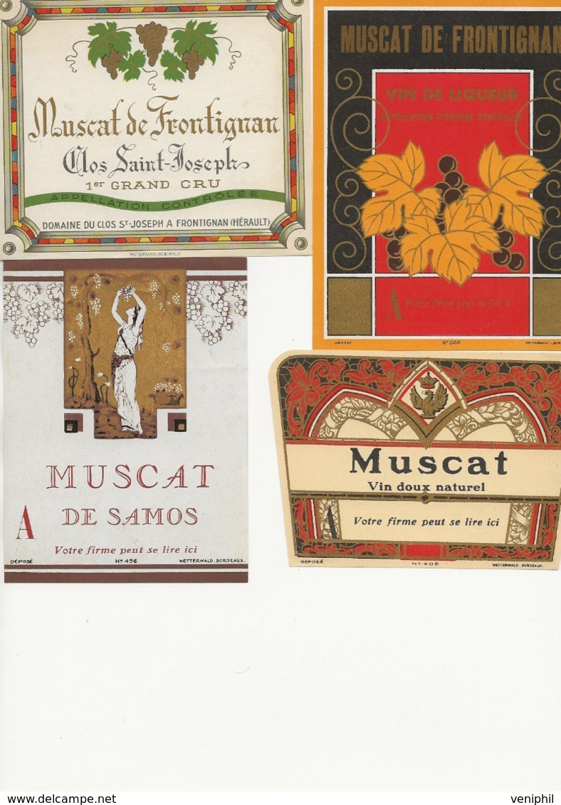 LOT DE 7 ETIQUETTES - MUSCAT DE FRONTIGNAN- RIVESALTES - SAMOS - TB - Other & Unclassified