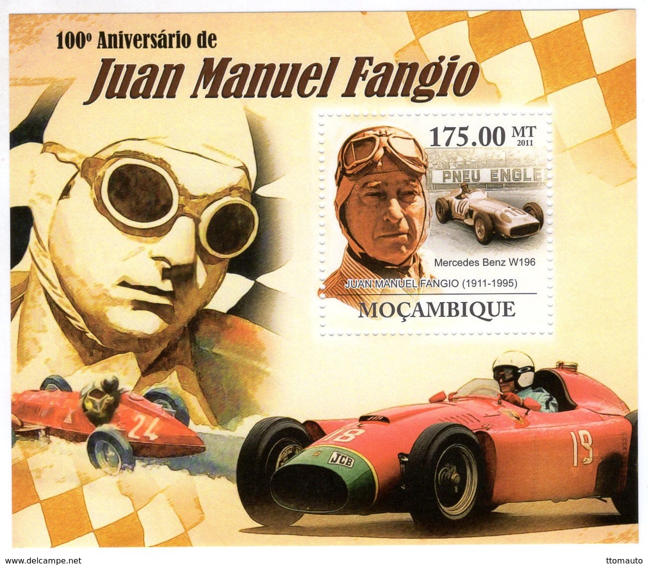 Mocambique 2011 - 100e Anniversaire De JUAN MANUEL FANGIO   -  1v  MS  -  Neuf/Mint/MNH - Automobile