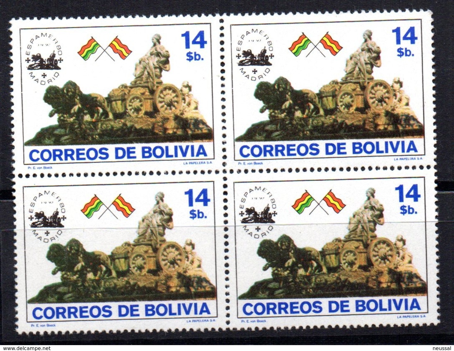 Sello  Nº 603 En Bloque De 4  Bolivia - Bolivia