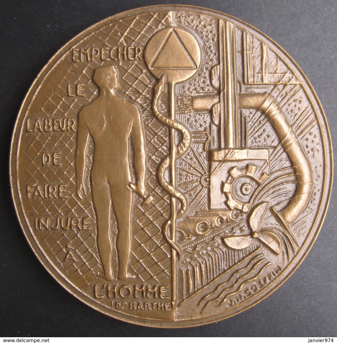 Médaille Société Protection De Médecine Santé Travail Normandie, Par Coeffin - Autres & Non Classés