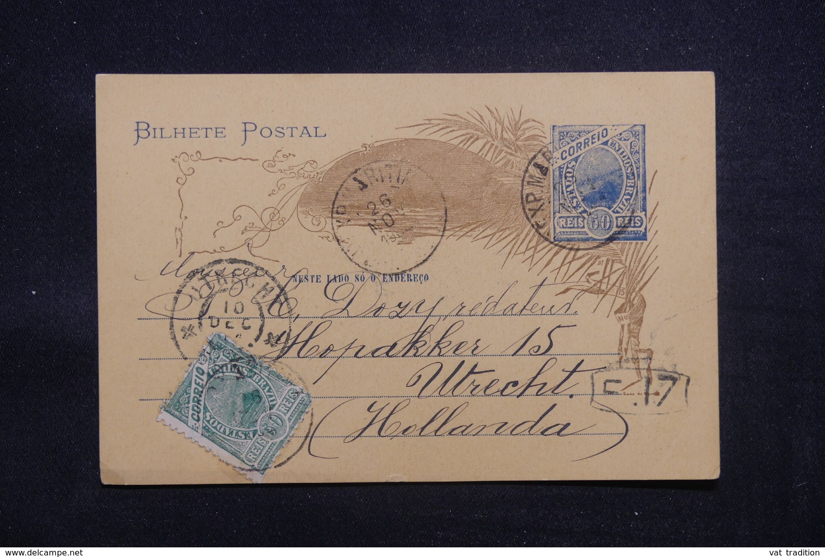 BRÉSIL - Entier Postal + Complément De Récife Pour Les Pays Bas En 1904 - L 43210 - Entiers Postaux