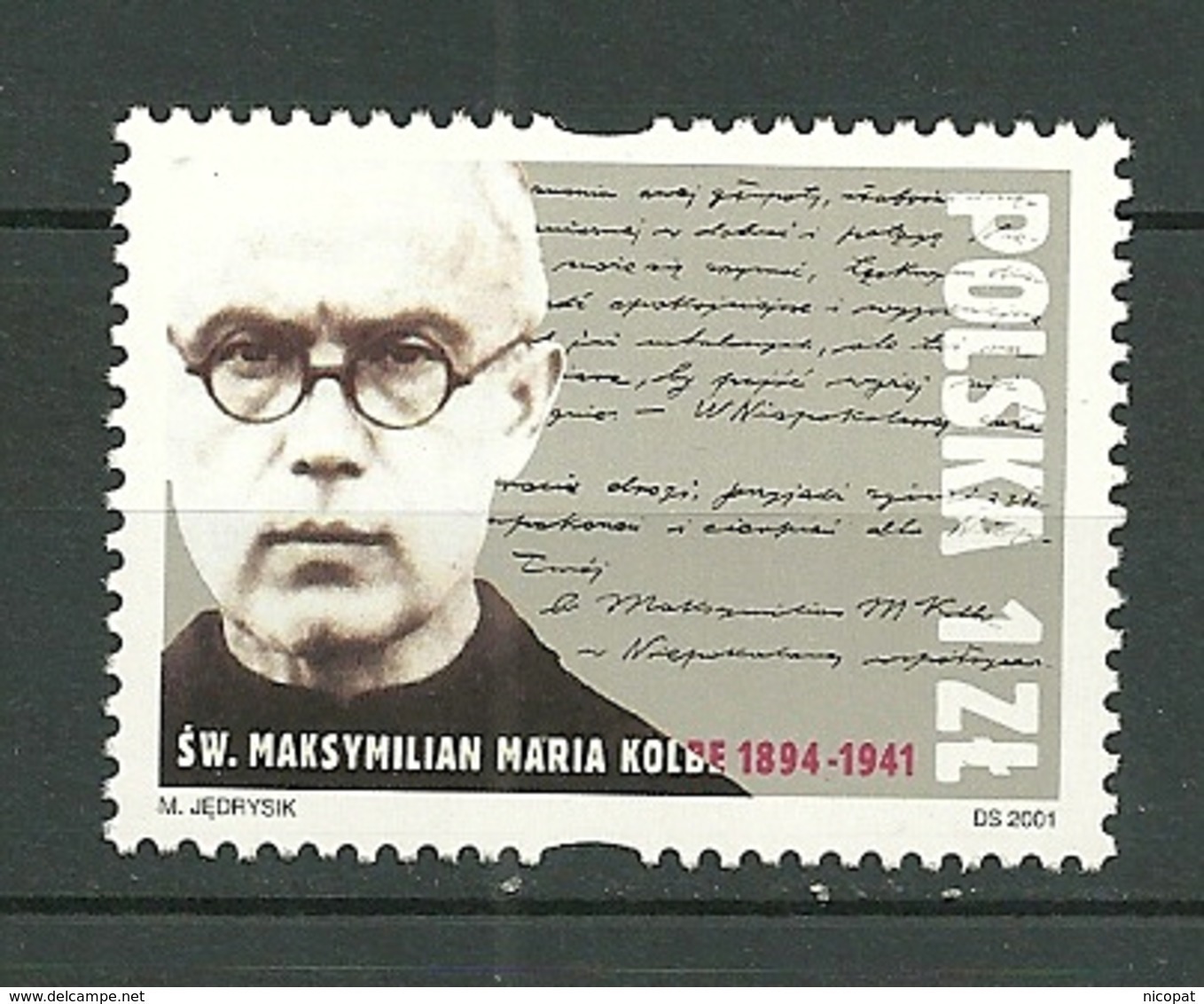 POLAND MNH ** 3676 Maximilien KOLBE Prêtre Tué à AUSCHWITZ Curé Religion Franciscain Martyr De La Foi - Neufs