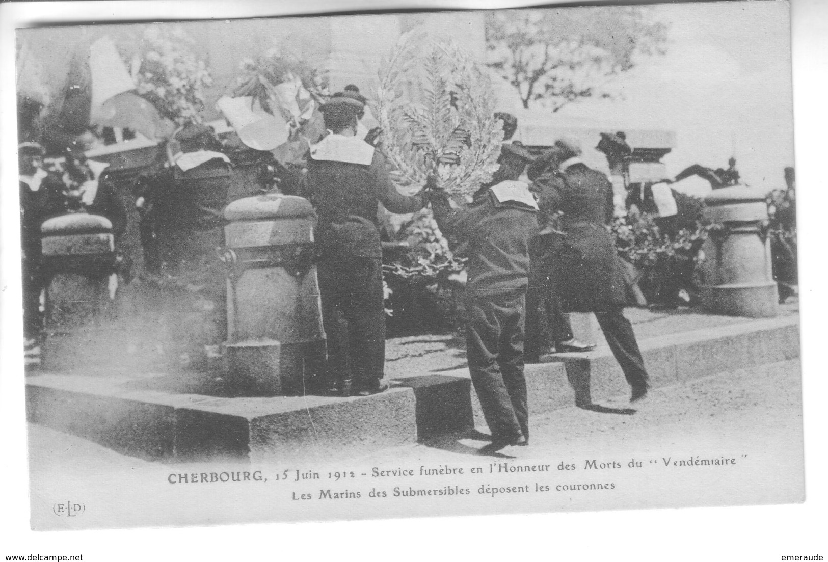 CHERBOURG 15 Juin  1912 Service Funèbre En L'honneur Des  Morts Du " Vendémiaire " - Cherbourg