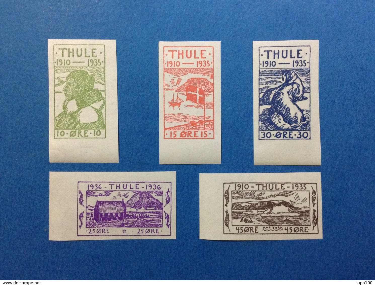 1935 GROENLANDIA THULE POLO NORD ARTICO SERIE NON DENTELLATA FRANCOBOLLI NUOVI STAMPS NEW MNH** - Thule