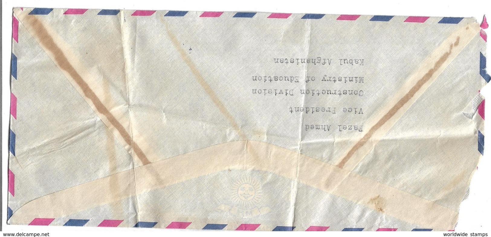 Afghanistan Airmail 1968 Kabul International Airport 20 AFS, 1969  Red Crescent Day Postal History Cover - Afghanistan