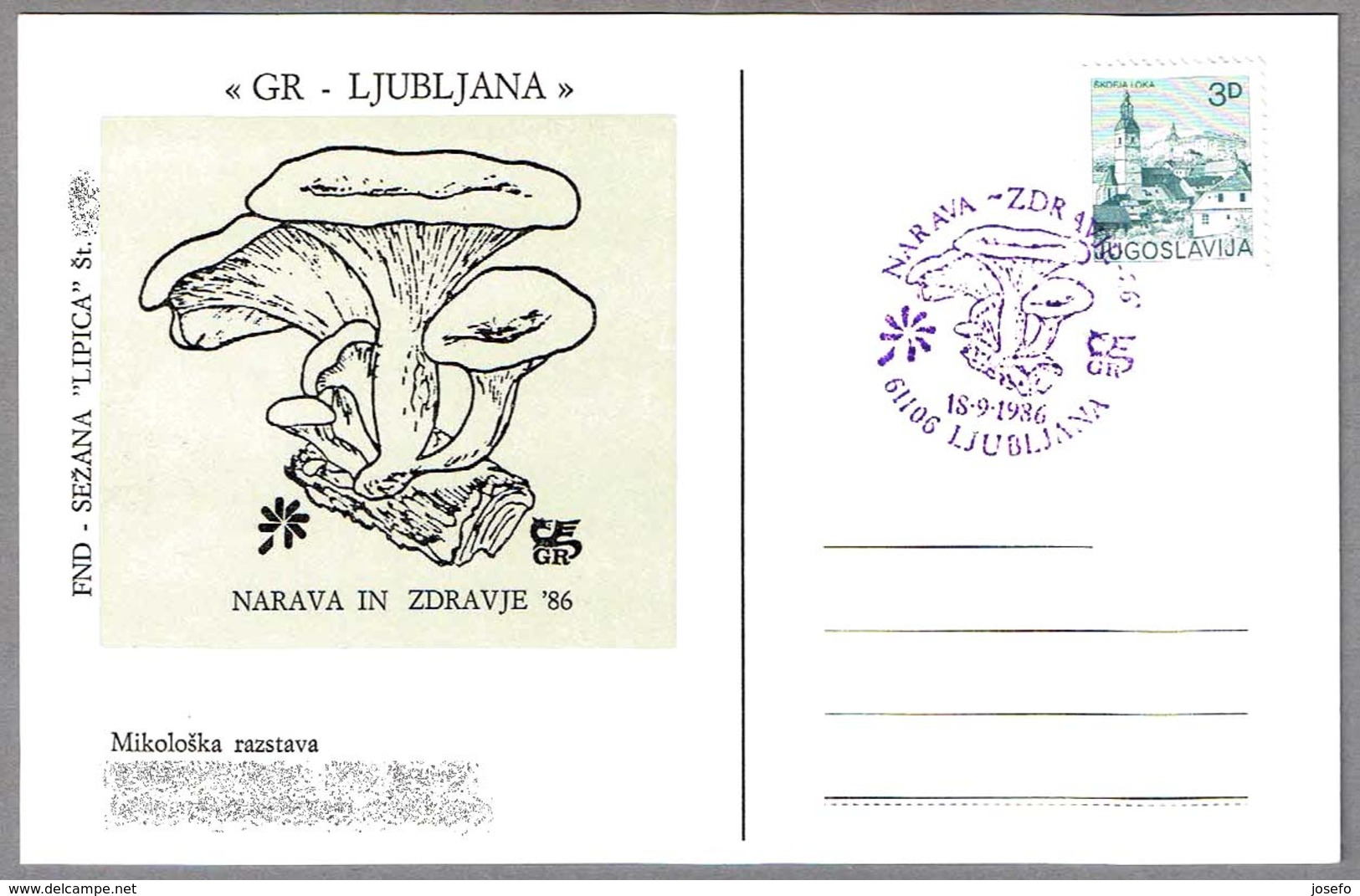 Narava In Zdravje'96 - SETA - MUSHROOM - CHAMPIGNON. Ljubljana, Yugoslavia, 1986 - Mushrooms