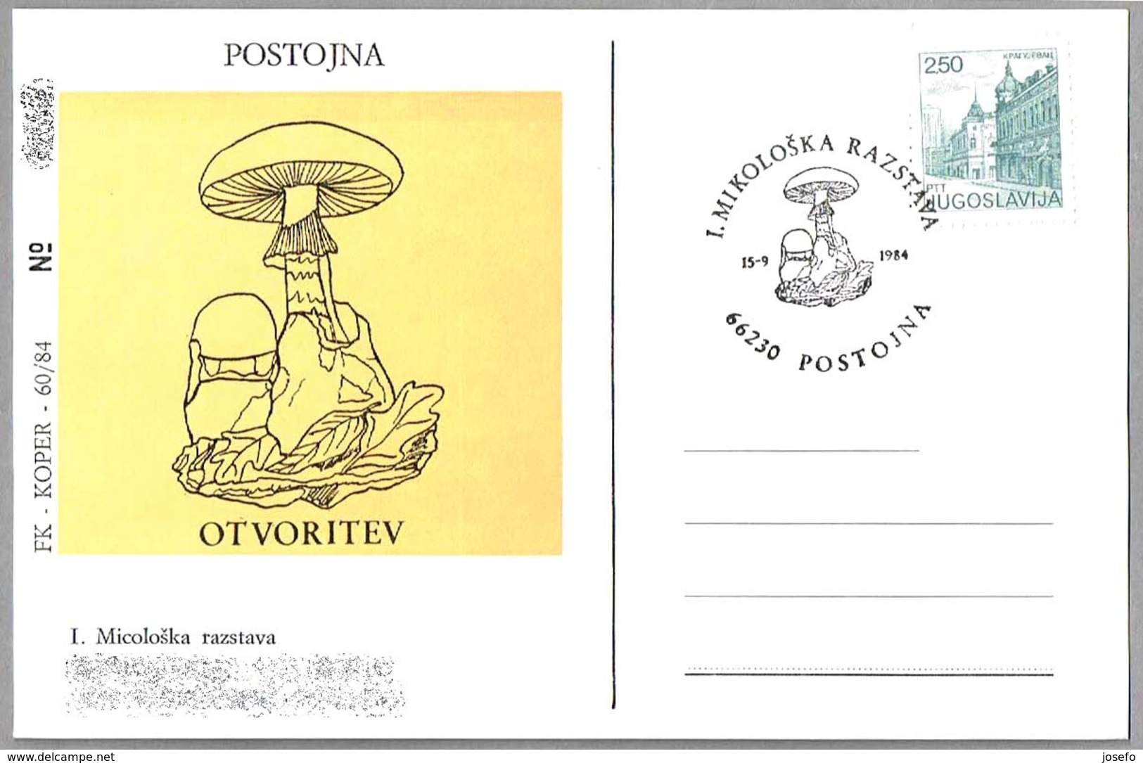 EXPOSICION MICOLOGICA. Setas - Mushrooms. Postojna, Yugoslavia, 1984 - Pilze