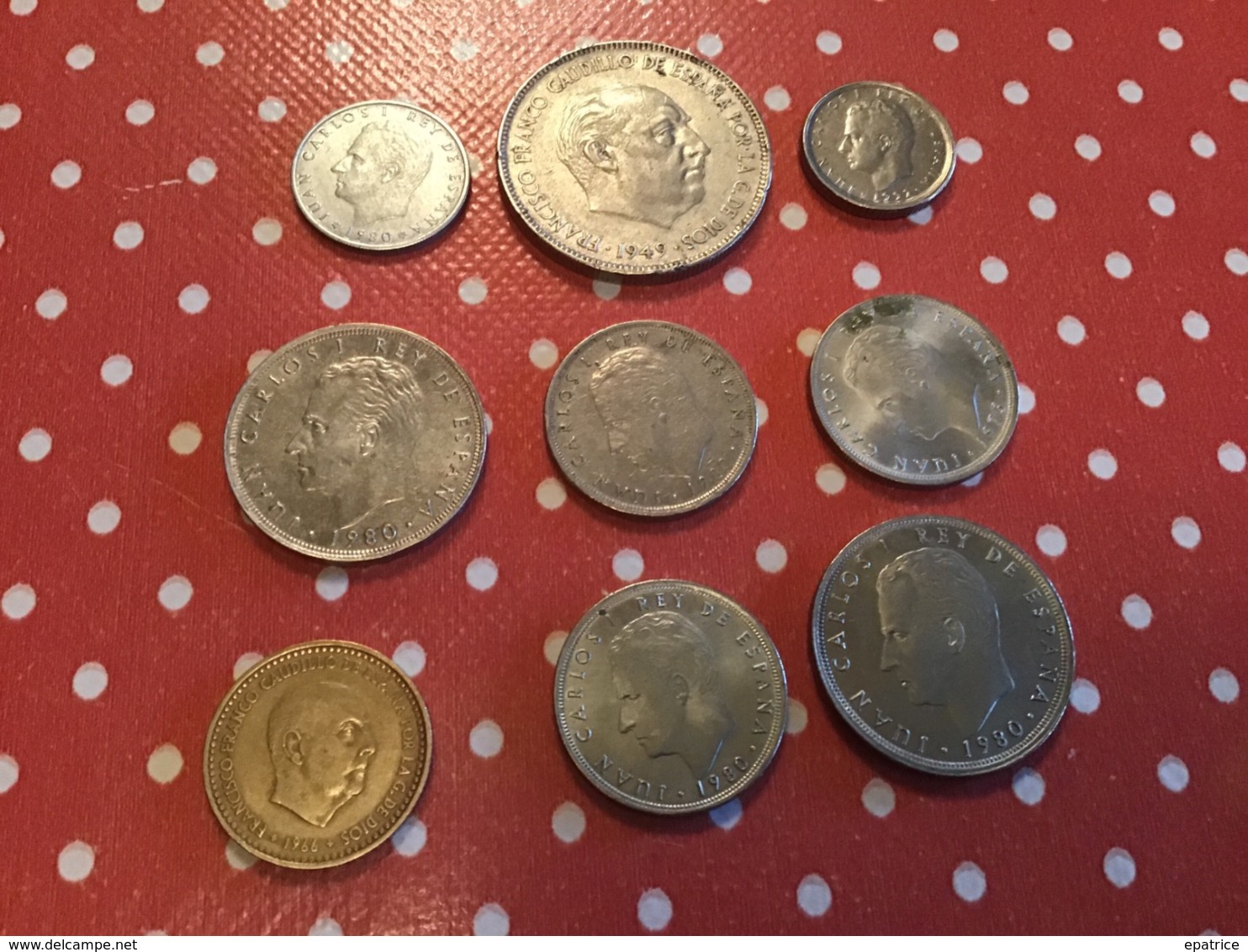 LOT DE 9 Pièces ESPAGNE - Vrac - Monnaies