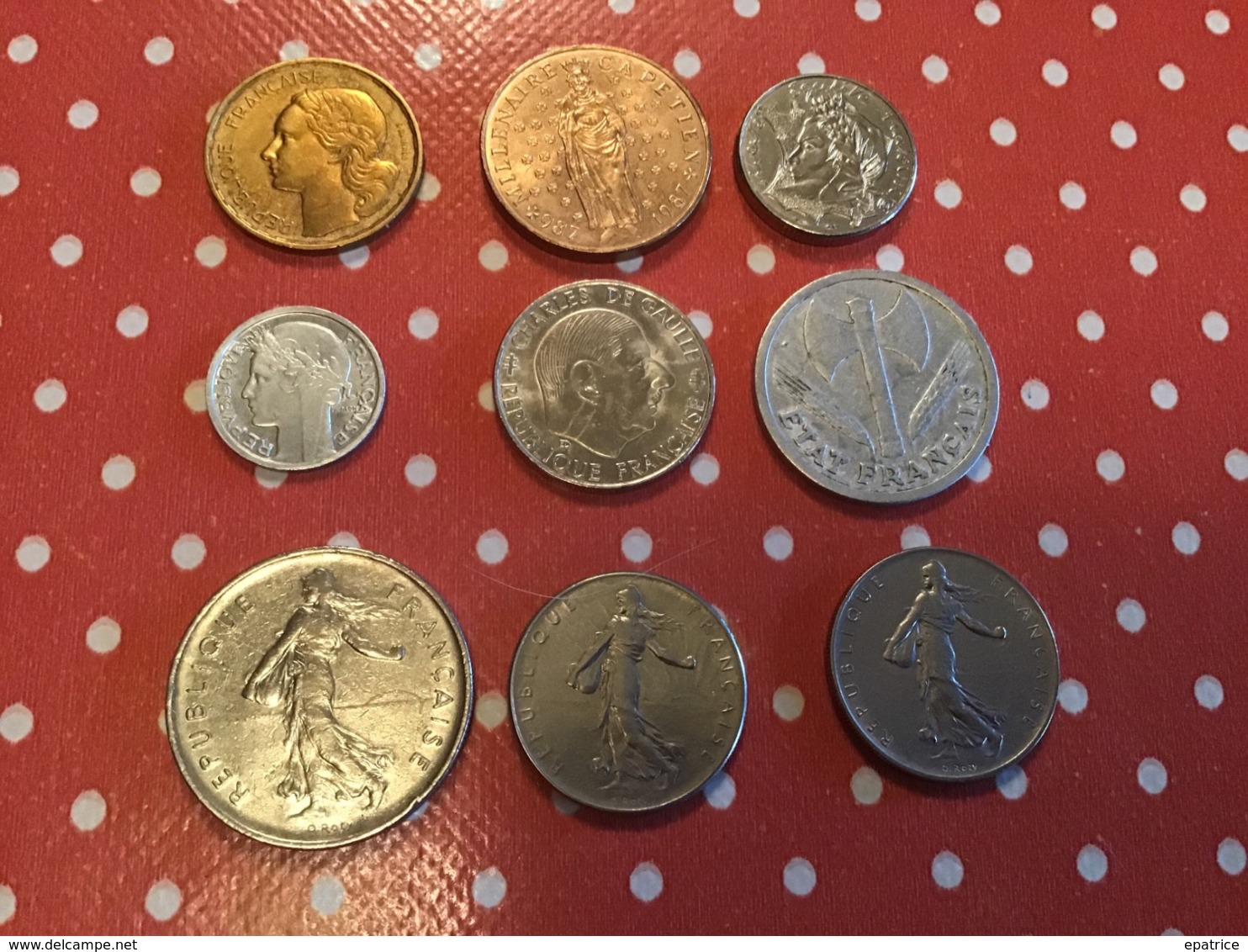 LOT DE 9 PIÈCES FRANÇAISES - Kiloware - Münzen