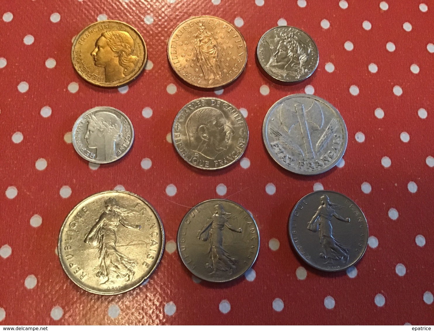 LOT DE 9 PIÈCES FRANÇAISES - Kilowaar - Munten