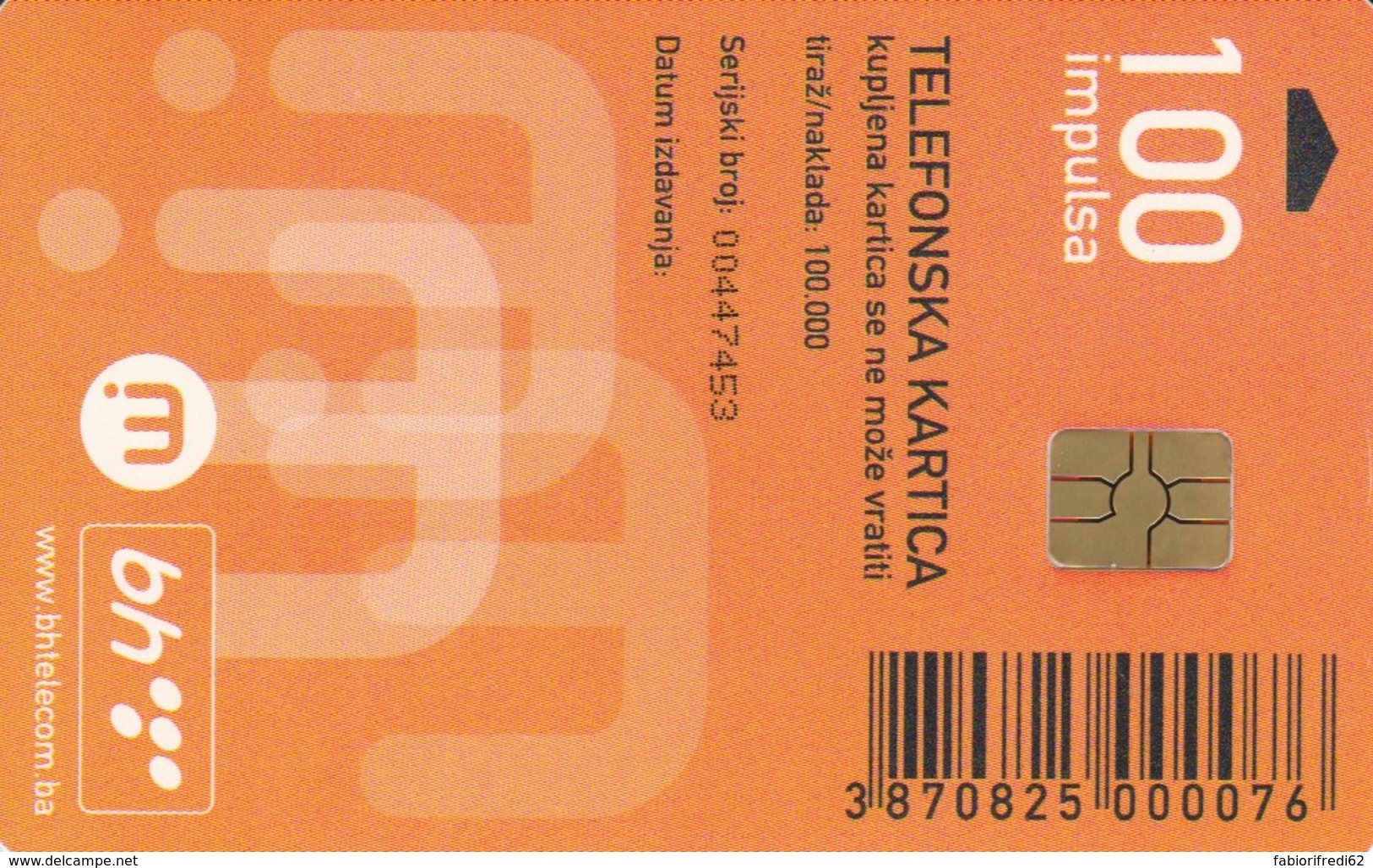 PHONE CARD BOSNIA HERZEGOVINA (E52.19.1 - Bosnie