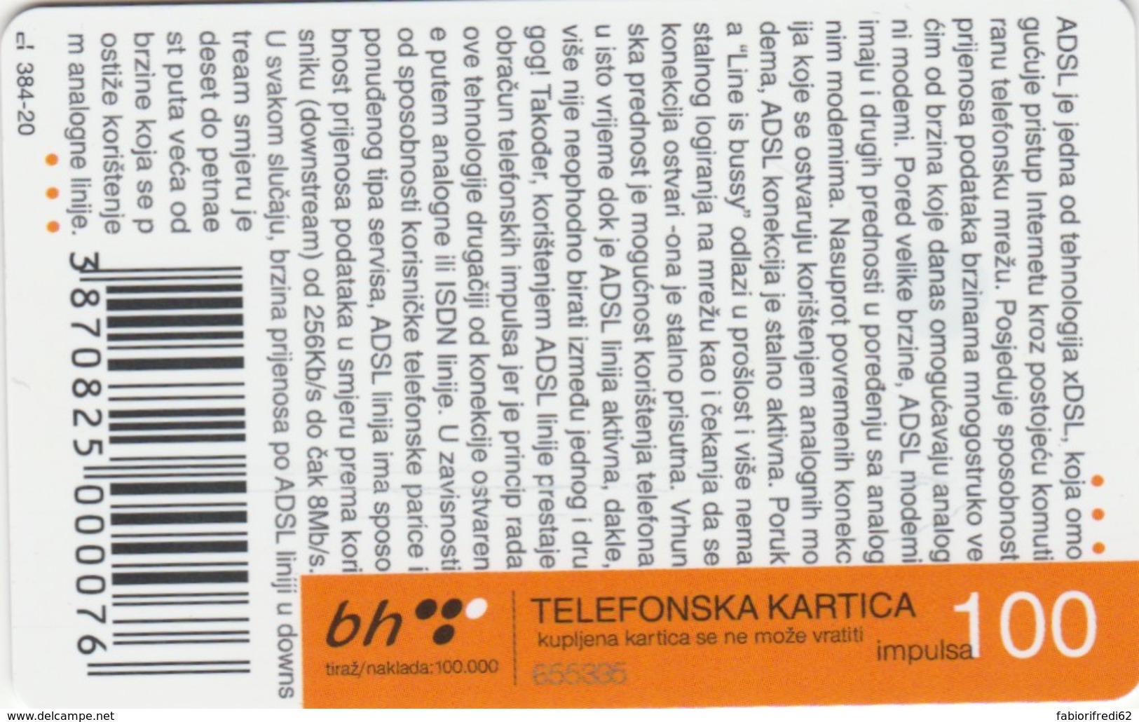 PHONE CARD BOSNIA HERZEGOVINA (E52.17.8 - Bosnie