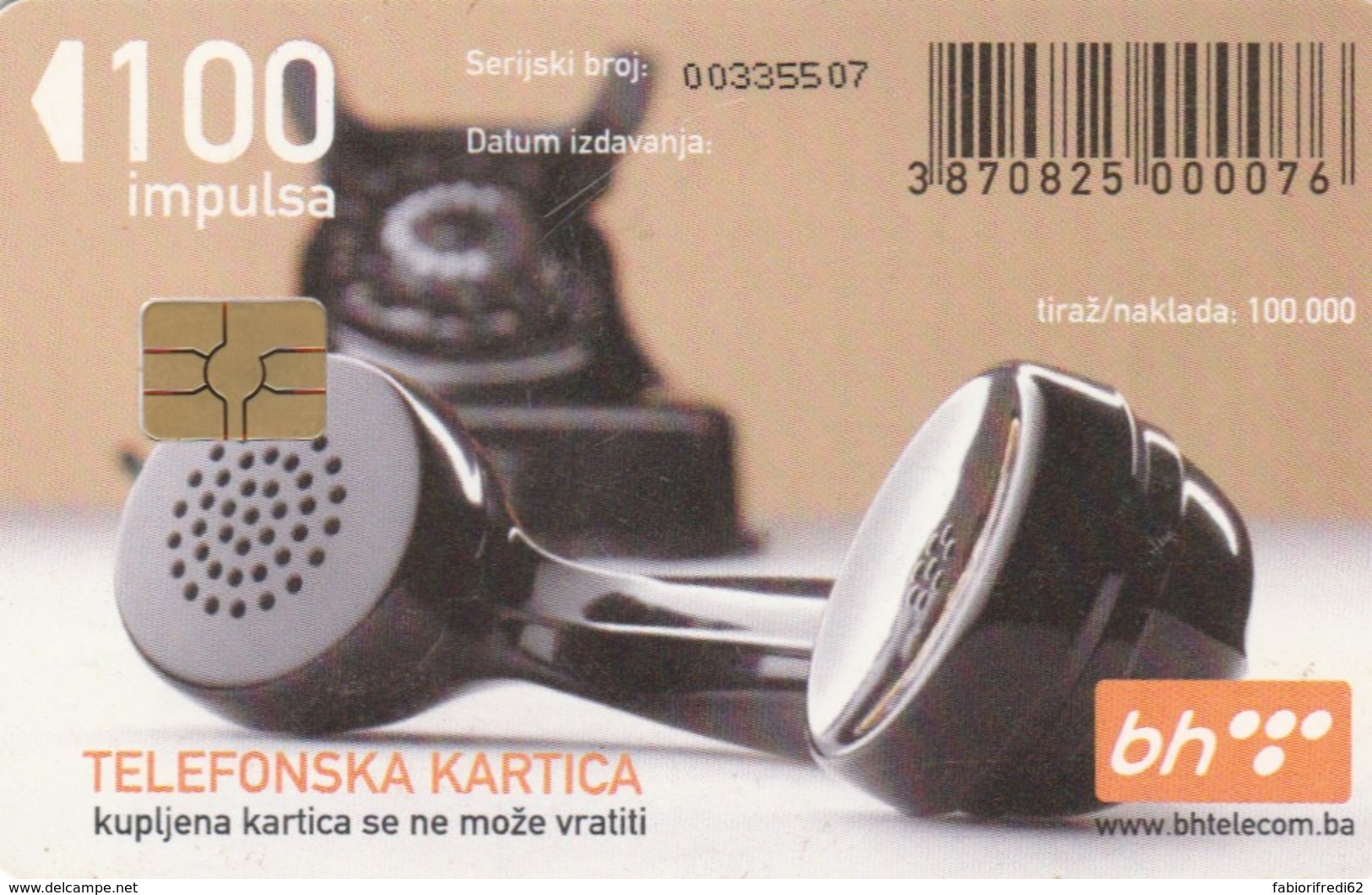 PHONE CARD BOSNIA HERZEGOVINA (E52.17.6 - Bosnia