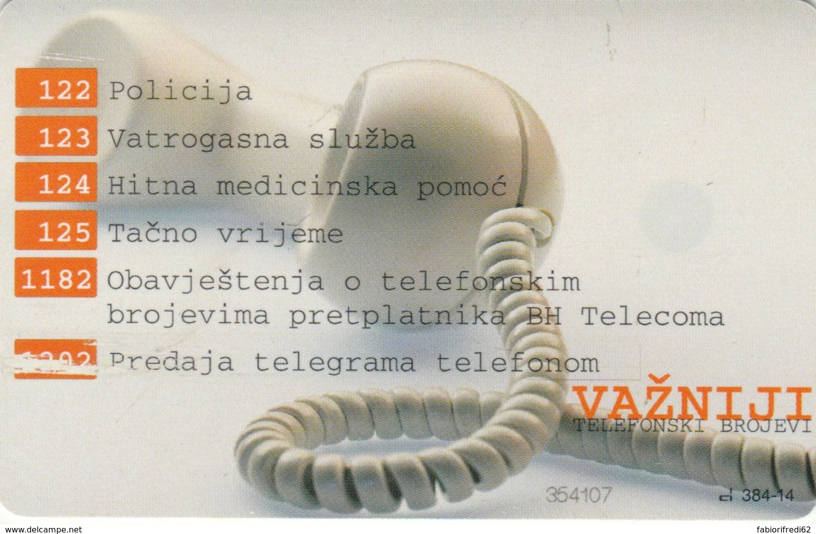 PHONE CARD BOSNIA HERZEGOVINA (E52.17.4 - Bosnia