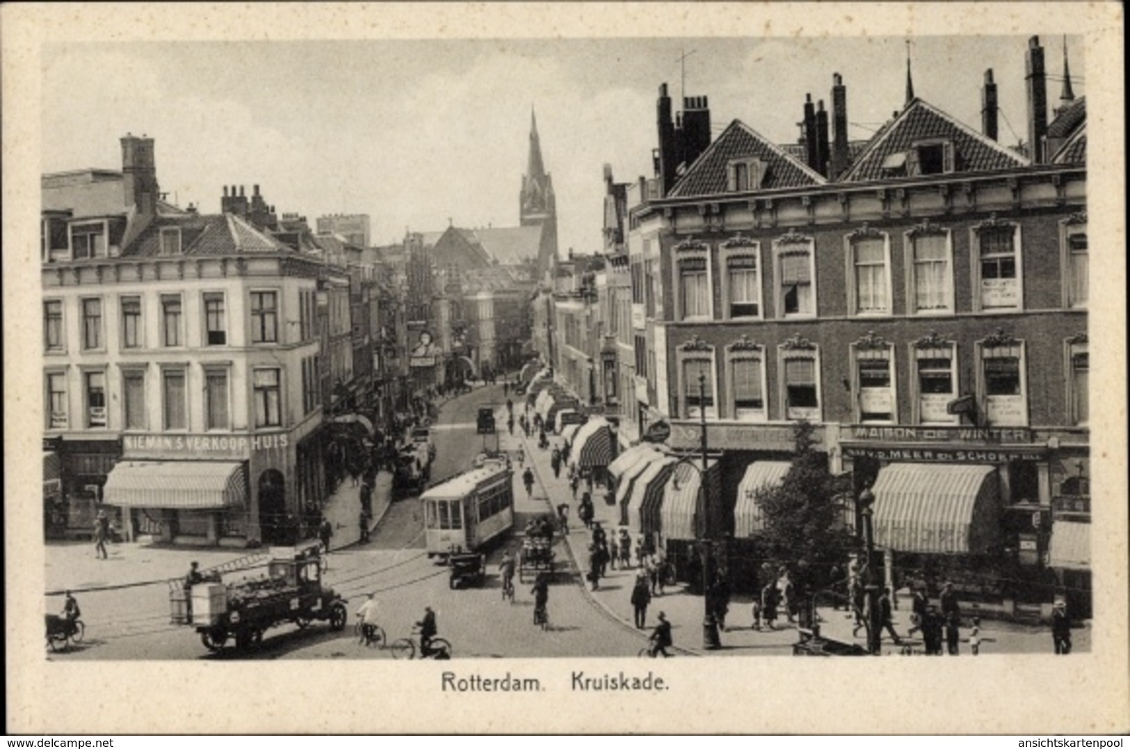 Cp Rotterdam Südholland Niederlande, Kruiskade, Blick Auf Einen Platz, Straßenbahn - Autres & Non Classés